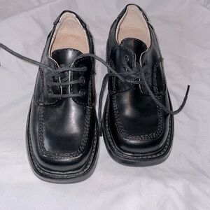 Black Box Black Leather LIL DARREN Loafer Dress Lace Up Shoes size 8